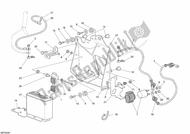 Tutte le parti per il Batteria del Ducati Sport ST3 USA 1000 2007
